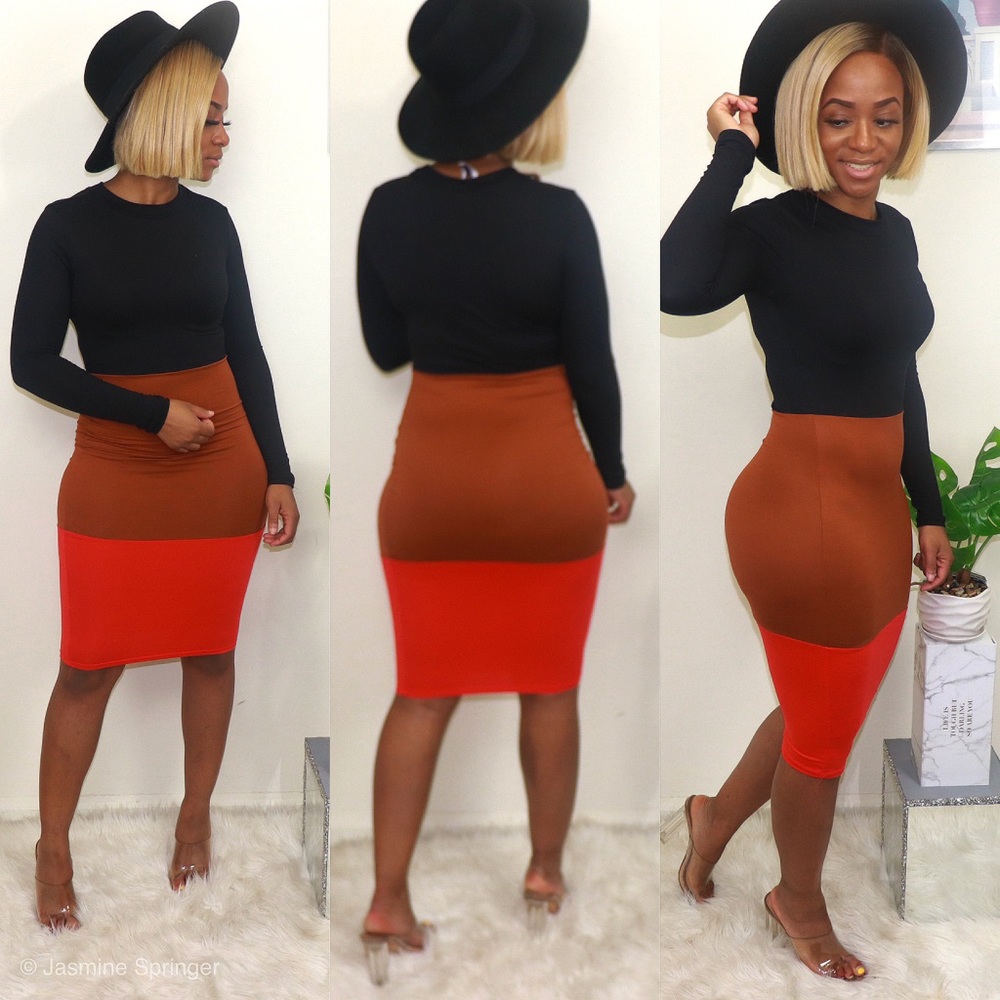 Color Block Midi Dress